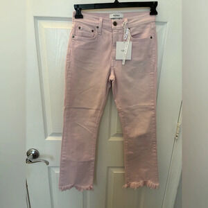 Pistola Lennon High Rise Frayed Cropped Jeans Melrose Light Pink